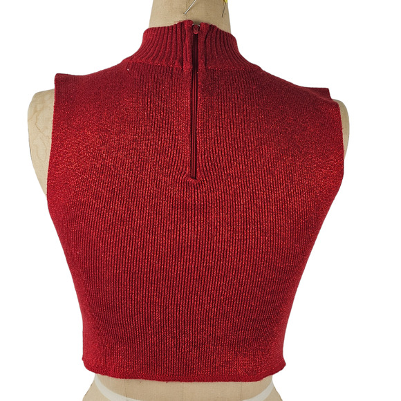 Lot of 2 mock turtleneck dickies modesty panels metallic gold red black one size - Picture 6 of 10